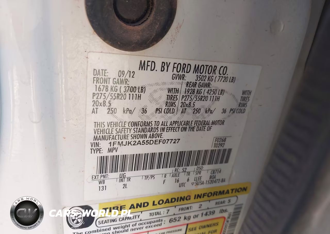 2013 Ford Expedition El Limited VIN:1FMJK2A55DEF07727 - 9