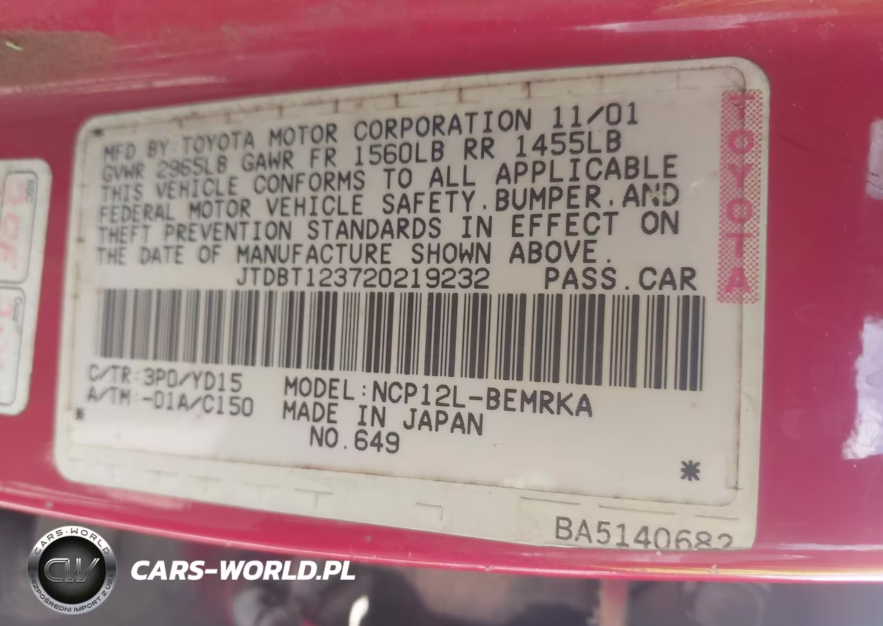 2002 Toyota Echo VIN:JTDBT123720219232 - 9