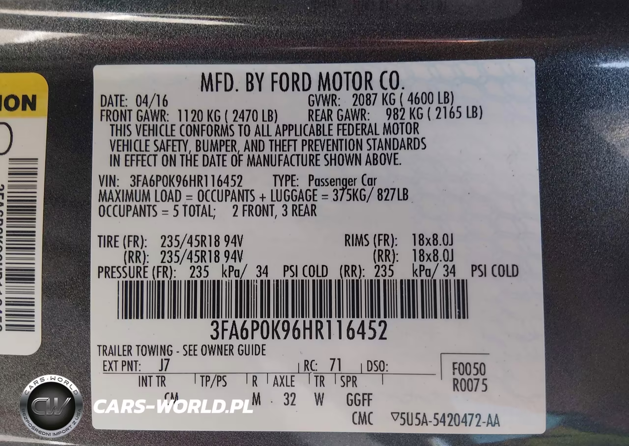2017 Ford Fusion Titanium VIN:3FA6P0K96HR116452 - 8
