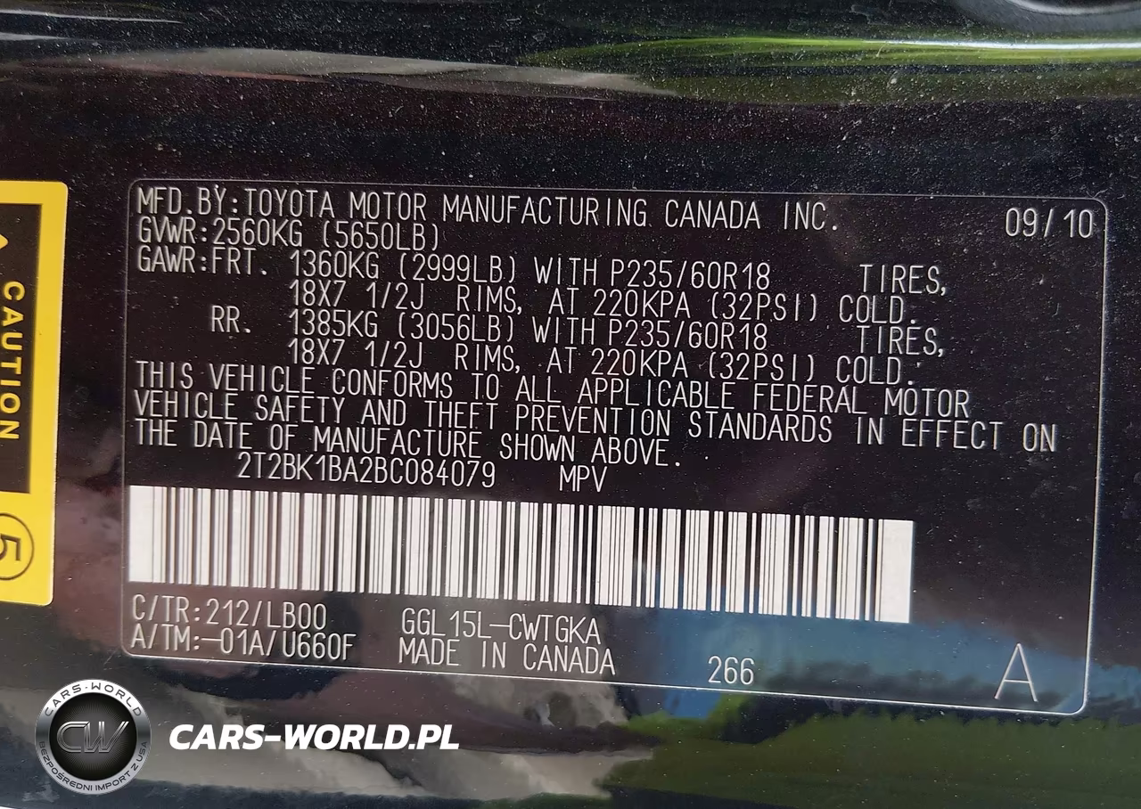 2011 Lexus Rx 350 VIN:2T2BK1BA2BC084079 - 9