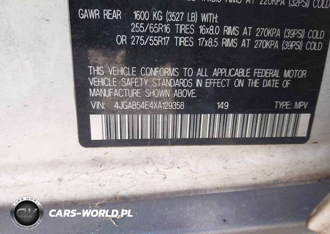 1999 Mercedes-Benz Ml 320 VIN:4JGAB54E4XA129358 - 9