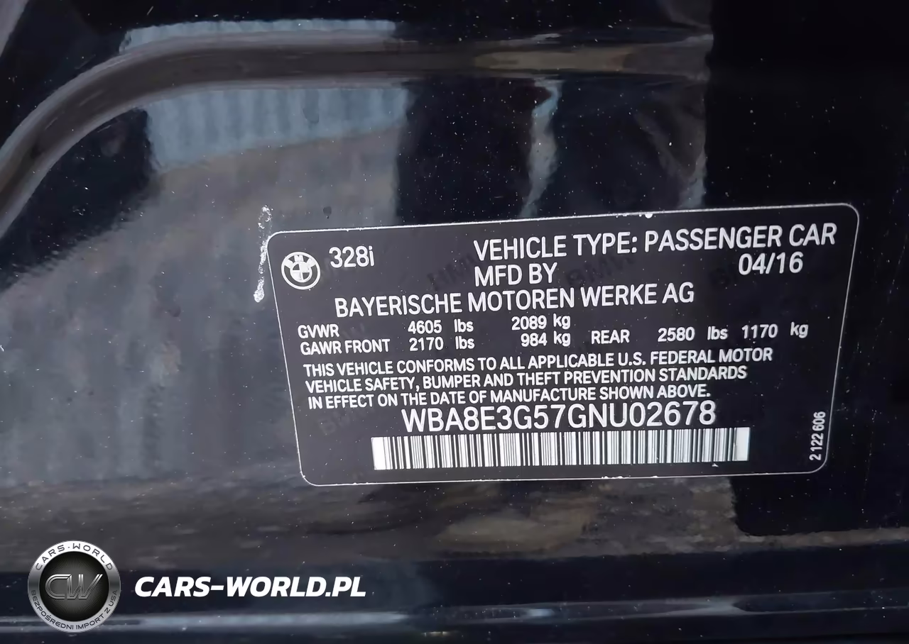 2016 BMW 328I xDrive VIN:WBA8E3G57GNU02678 - 9
