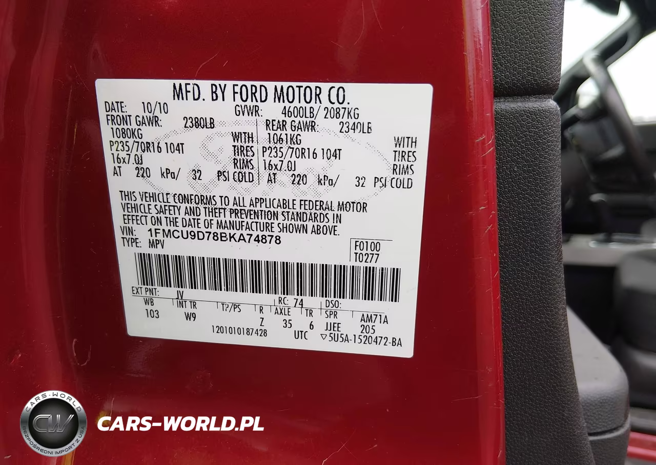 2011 Ford Escape Xlt VIN:1FMCU9D78BKA74878 - 9