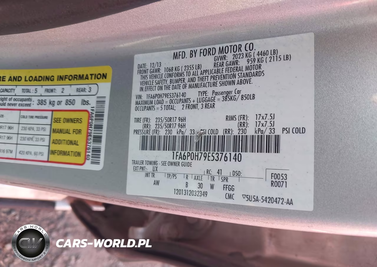 2014 Ford Fusion Se VIN:1FA6P0H79E5376140 - 9