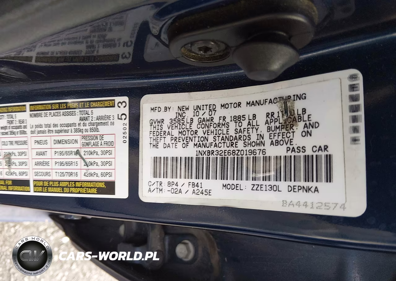 2008 Toyota Corolla Le VIN:1NXBR32E68Z019676 - 9