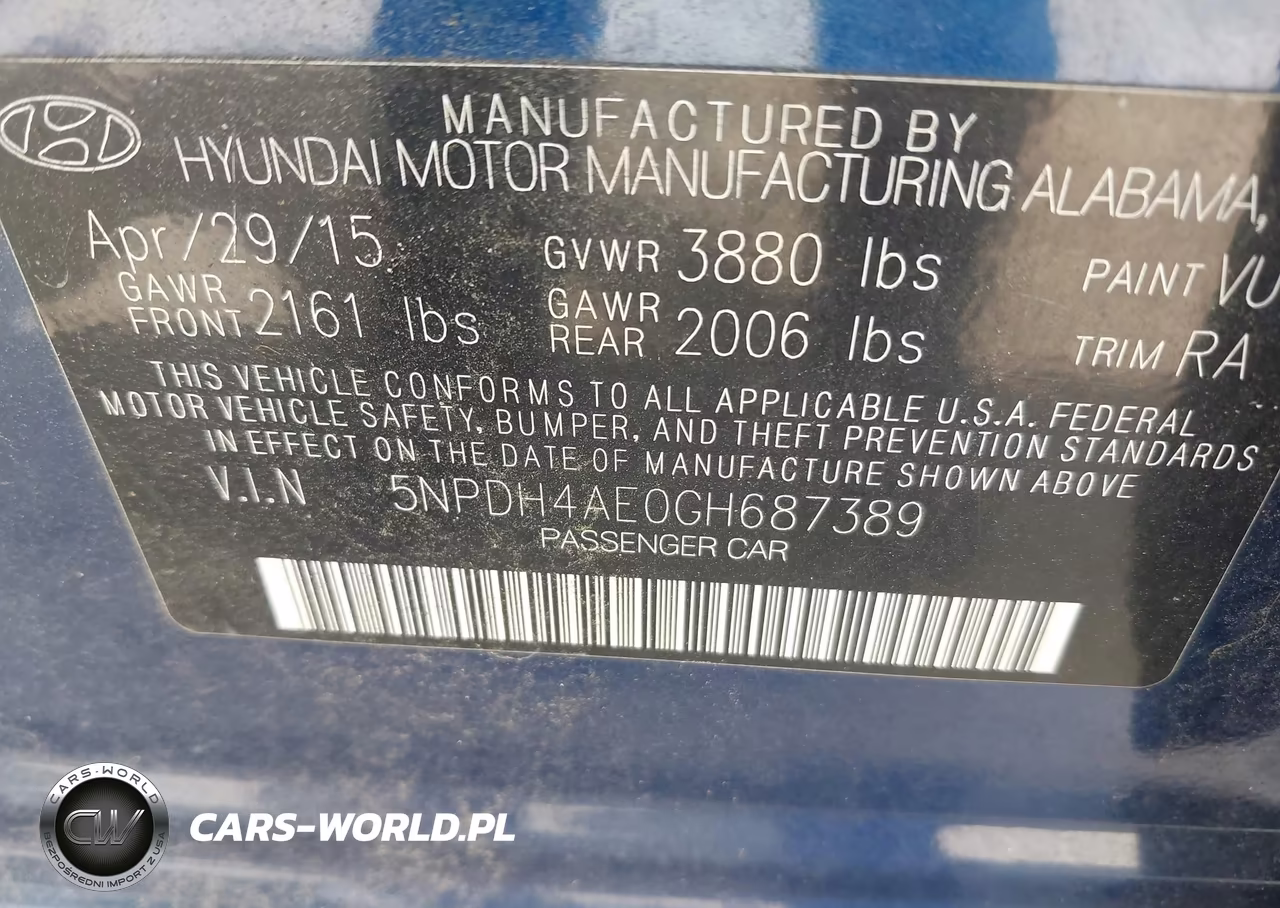 2016 Hyundai Elantra Se VIN:5NPDH4AE0GH687389 - 9