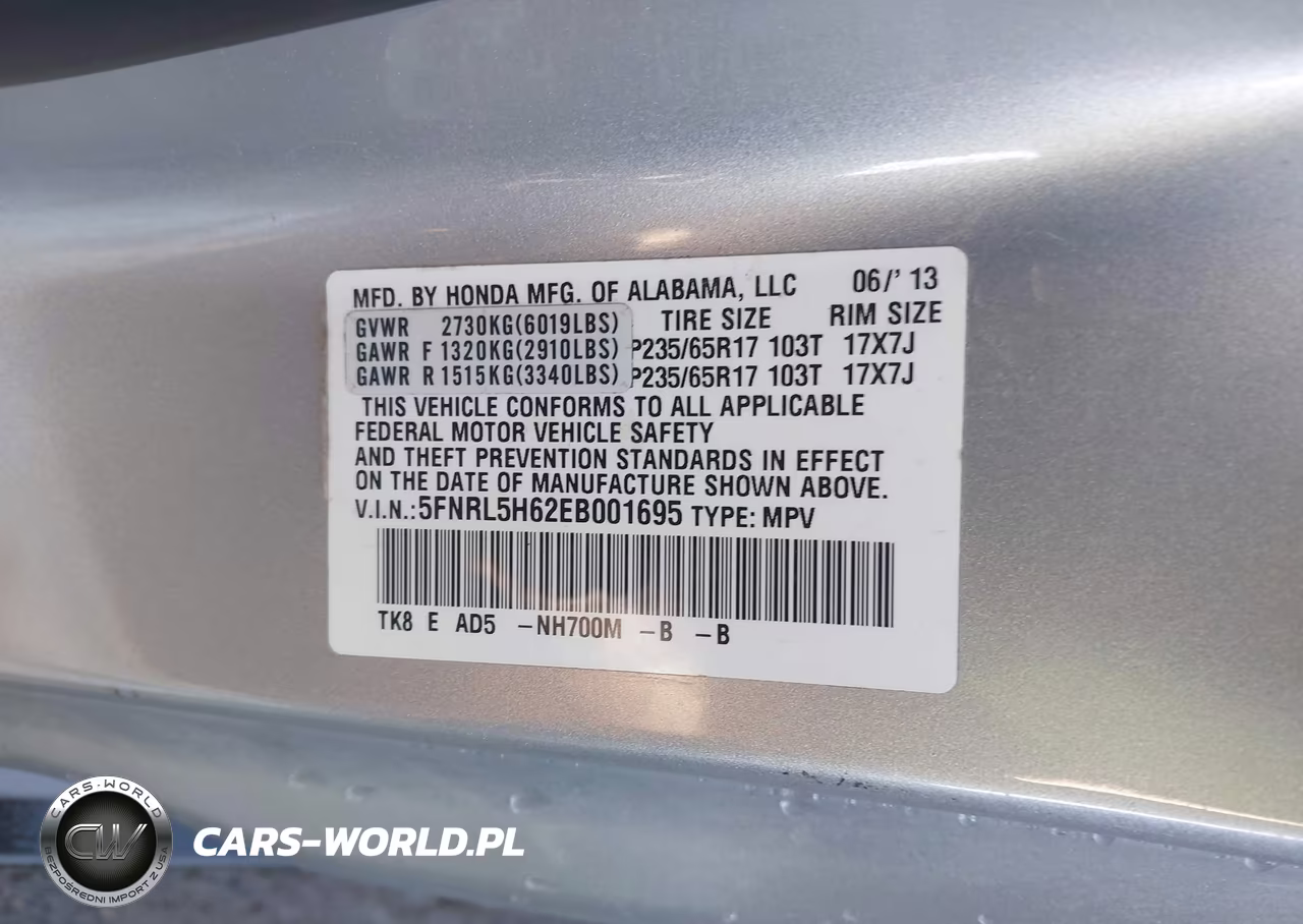 2014 Honda Odyssey Ex-L VIN:5FNRL5H62EB001695 - 9