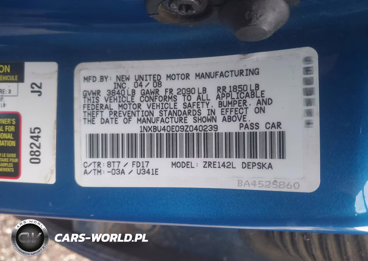 2009 Toyota Corolla S VIN:1NXBU40E09Z040239 - 9