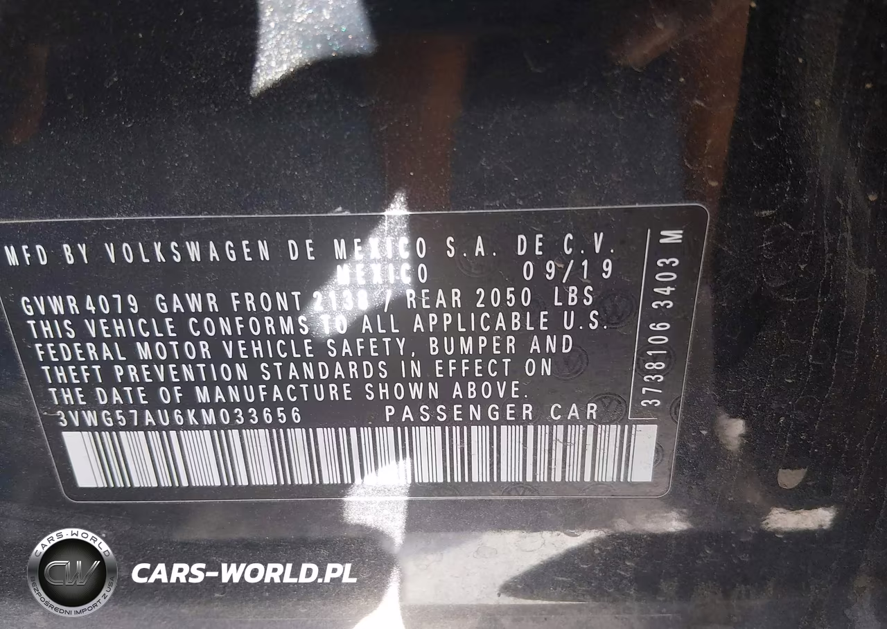 2019 Volkswagen Golf 1.4T S-1.4T Se VIN:3VWG57AU6KM033656 - 9