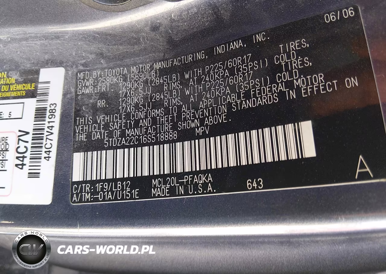 2006 Toyota Sienna Xle VIN:5TDZA22C16S518888 - 9