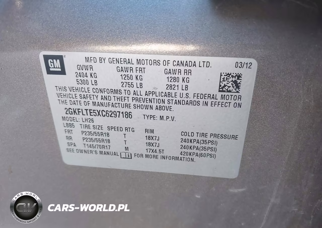 2012 GMC Terrain Sle-2 VIN:2GKFLTE5XC6297186 - 9