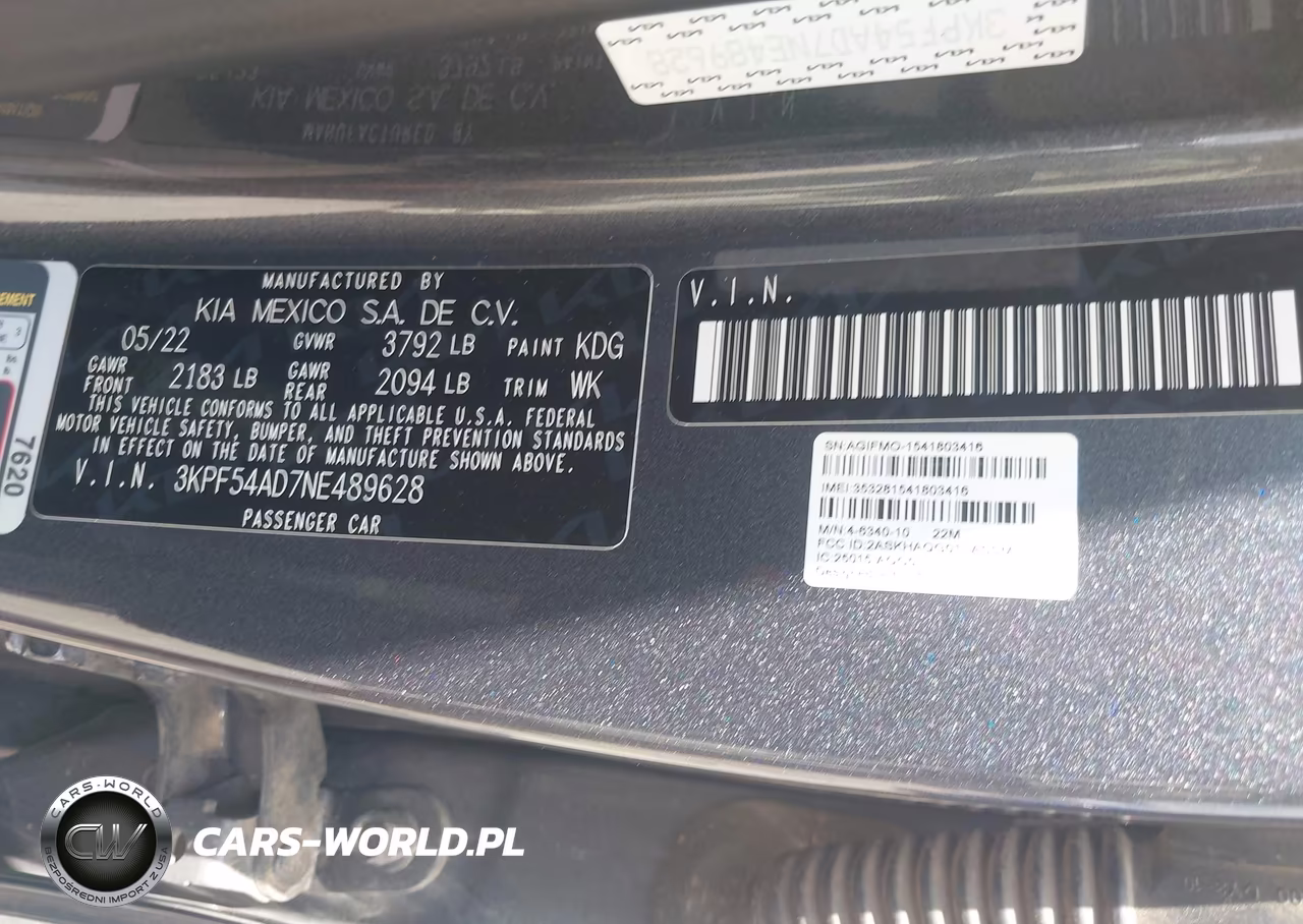 2022 Kia Forte Gt-Line VIN:3KPF54AD7NE489628 - 9