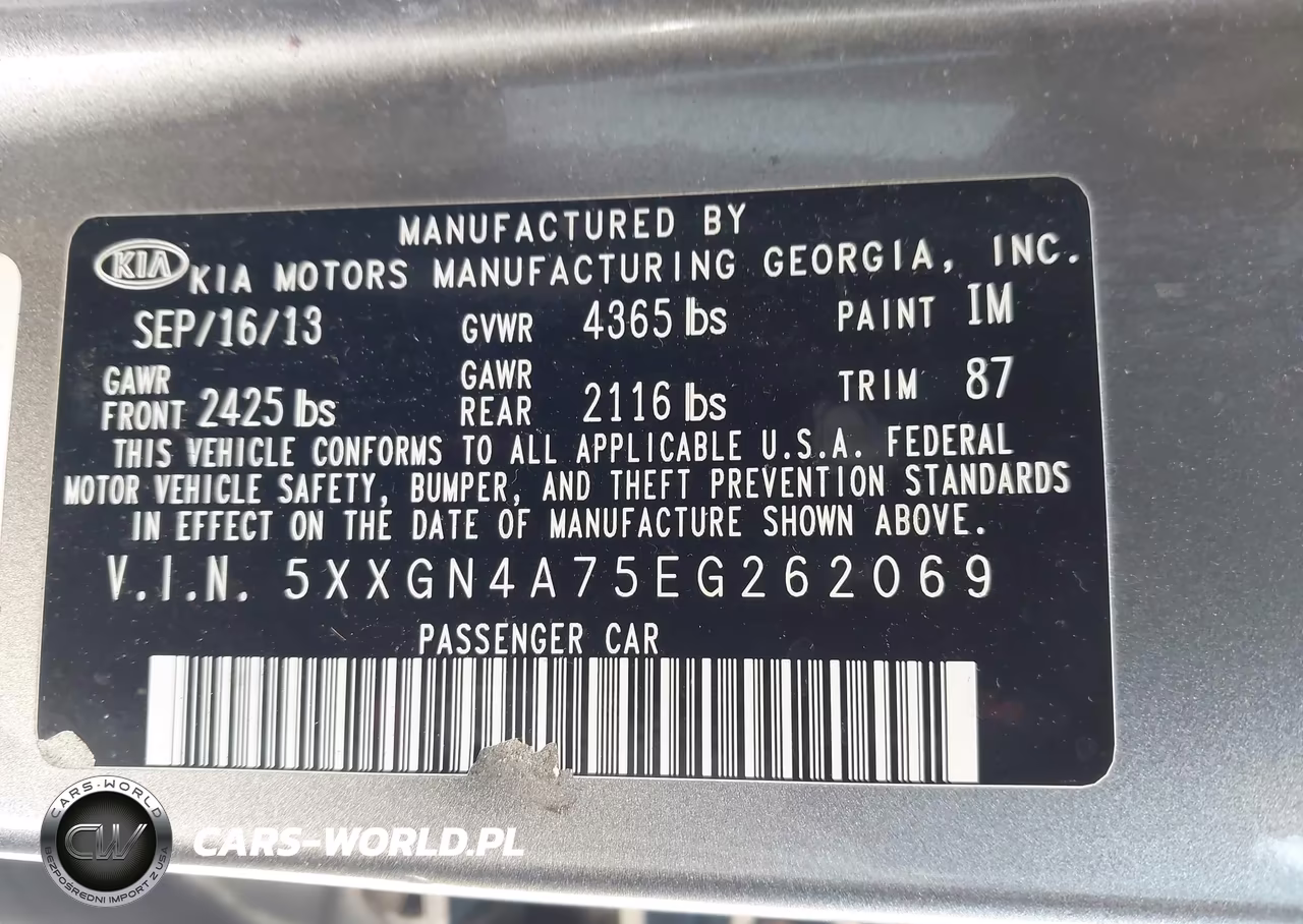 2014 Kia Optima Ex VIN:5XXGN4A75EG262069 - 9