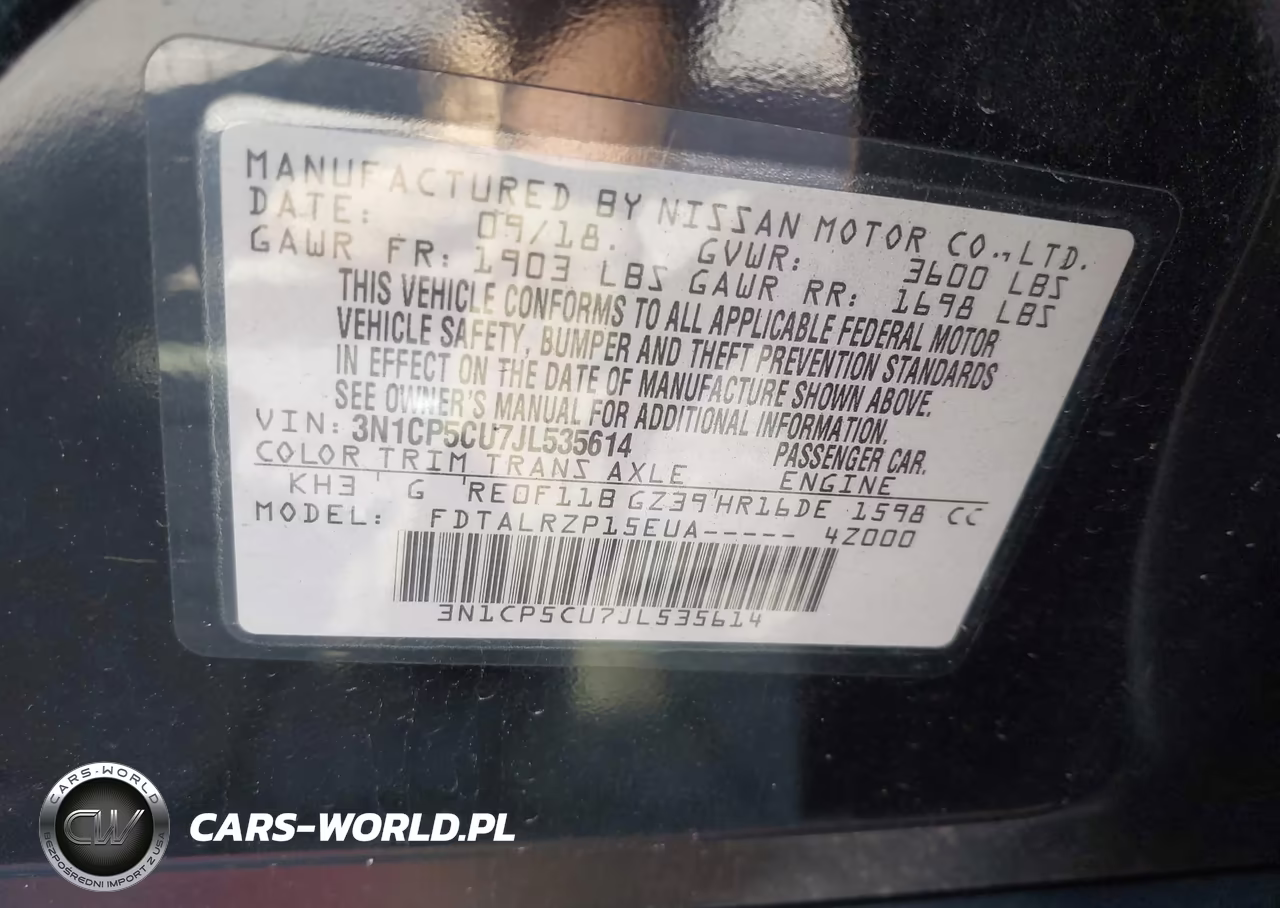 2018 Nissan Kicks S VIN:3N1CP5CU7JL535614 - 9