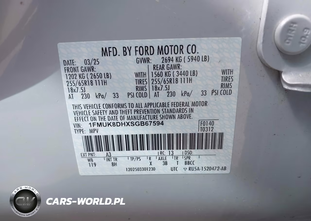 2025 Ford Explorer Active VIN:1FMUK8DHXSGB67594 - 9
