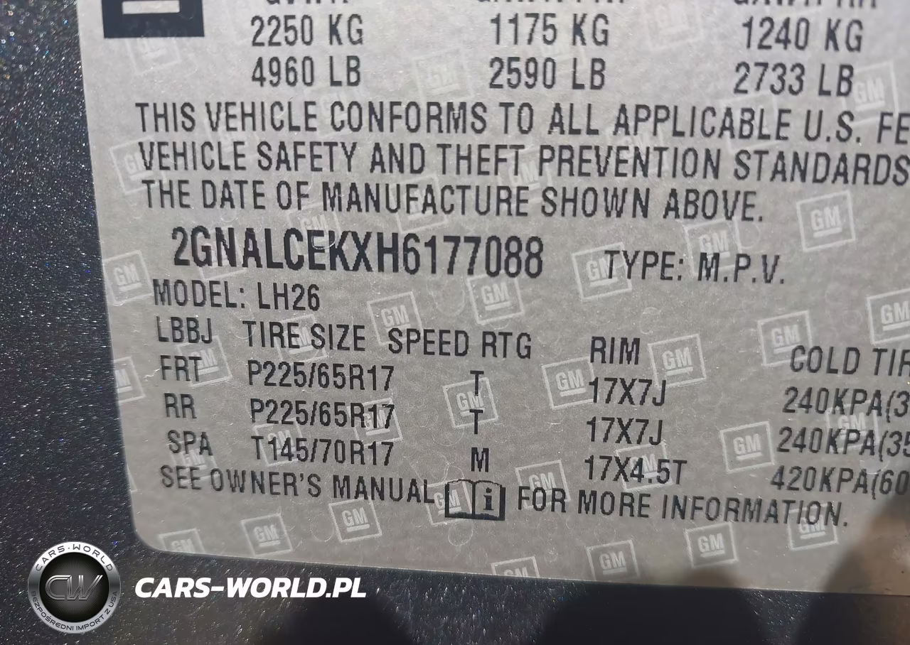 2017 Chevrolet Equinox Lt VIN:2GNALCEKXH6177088 - 9