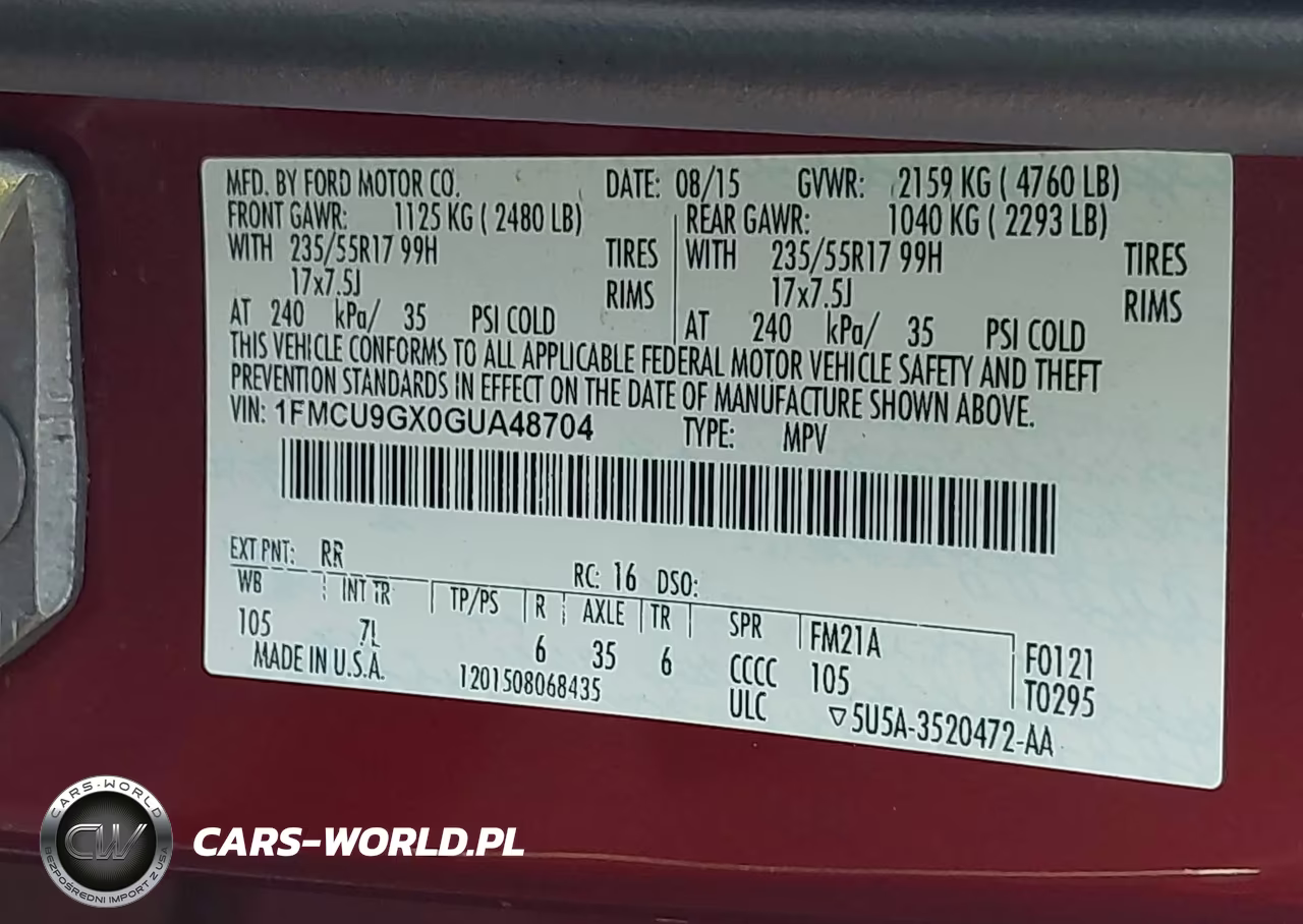 2016 Ford Escape Se VIN:1FMCU9GX0GUA48704 - 9