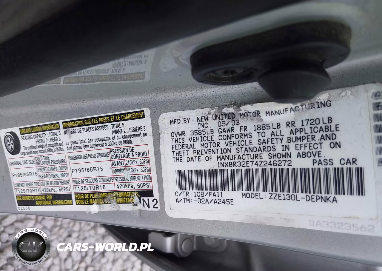 2004 Toyota Corolla Le VIN:1NXBR32E74Z246272 - 9