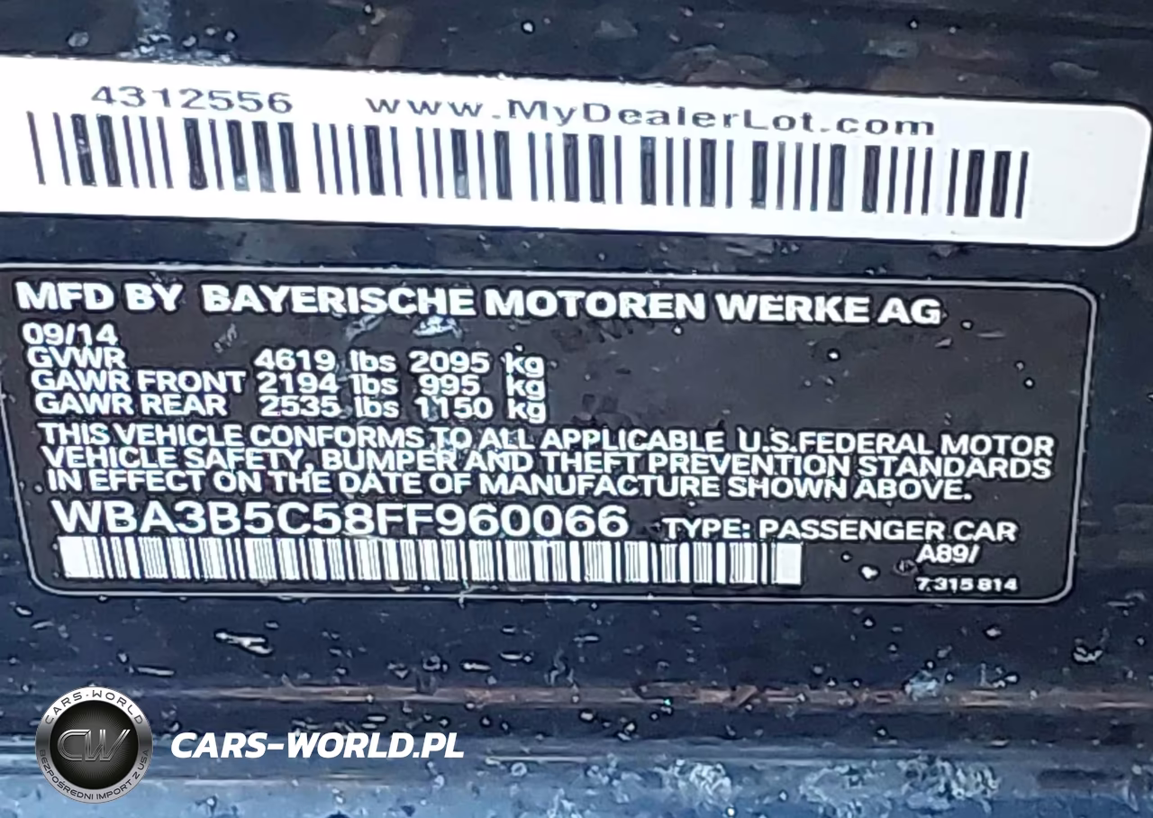 2015 BMW 328I xDrive VIN:WBA3B5C58FF960066 - 9