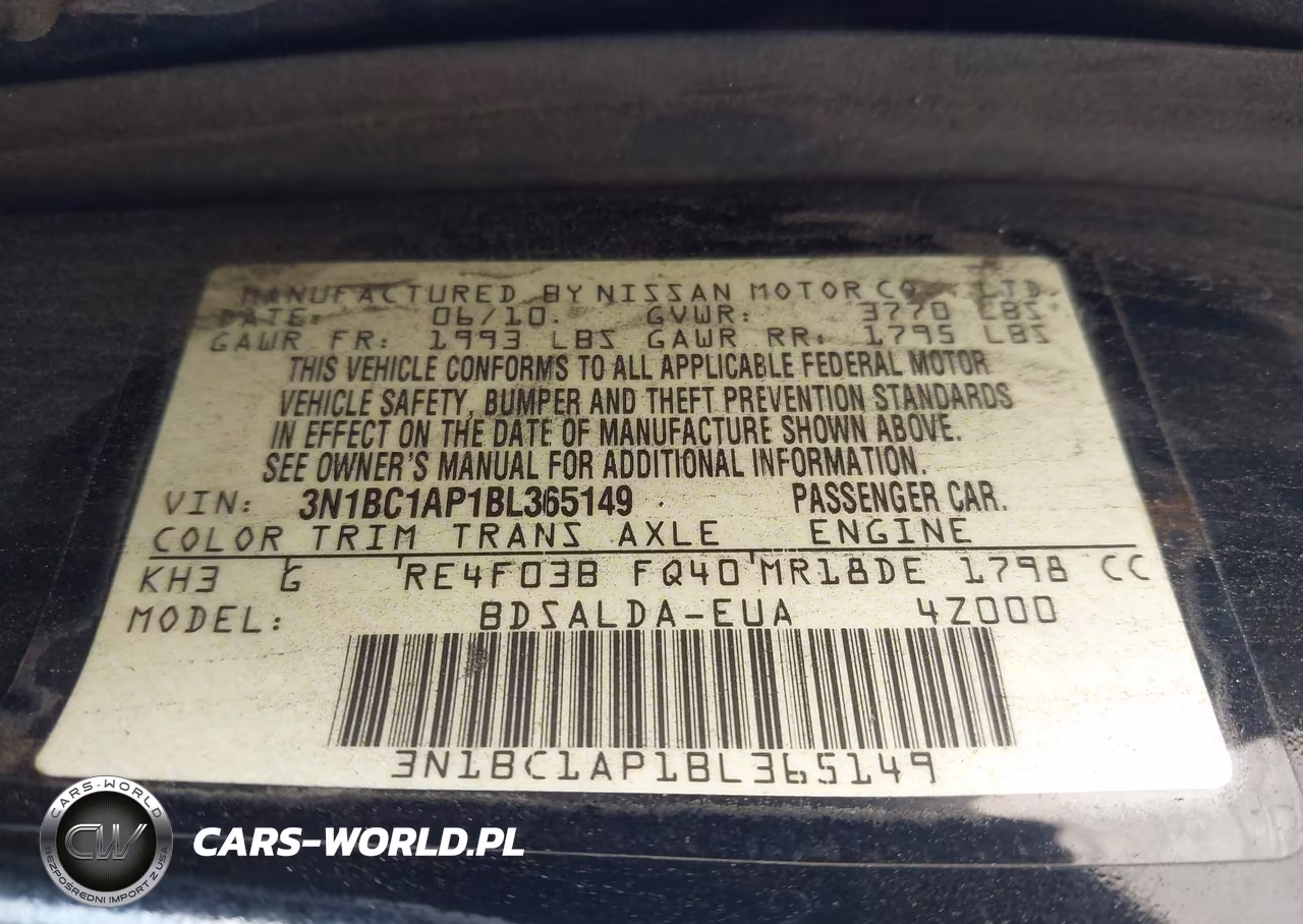 2011 Nissan Versa 1.8S VIN:3N1BC1AP1BL365149 - 9