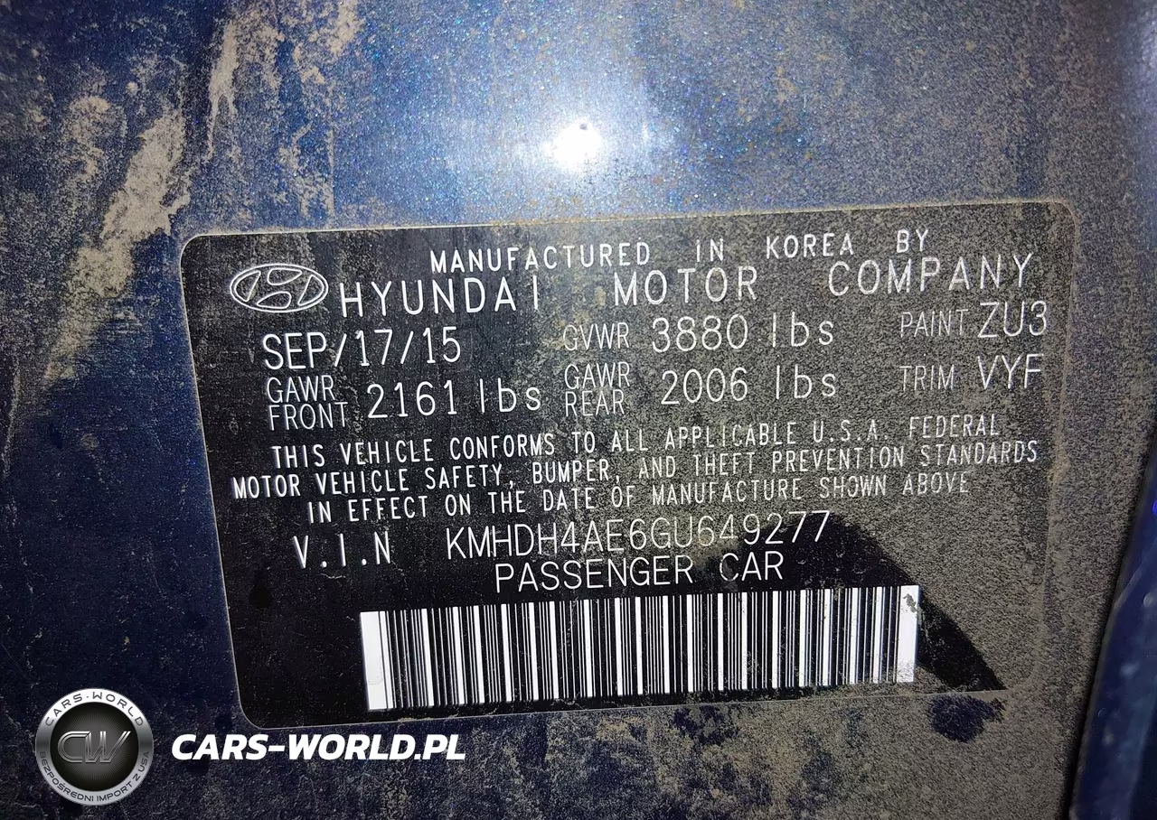 2016 Hyundai Elantra Se VIN:KMHDH4AE6GU649277 - 9