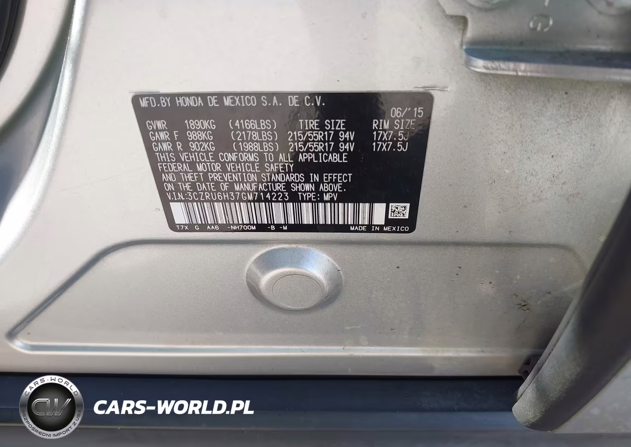 2016 Honda Hr-V Lx VIN:3CZRU6H37GM714223 - 9