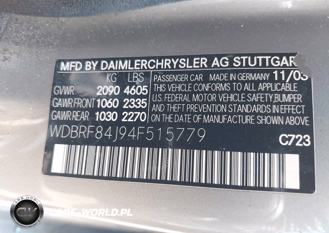 2004 Mercedes-Benz C 320 4Matic VIN:WDBRF84J94F515779 - 9