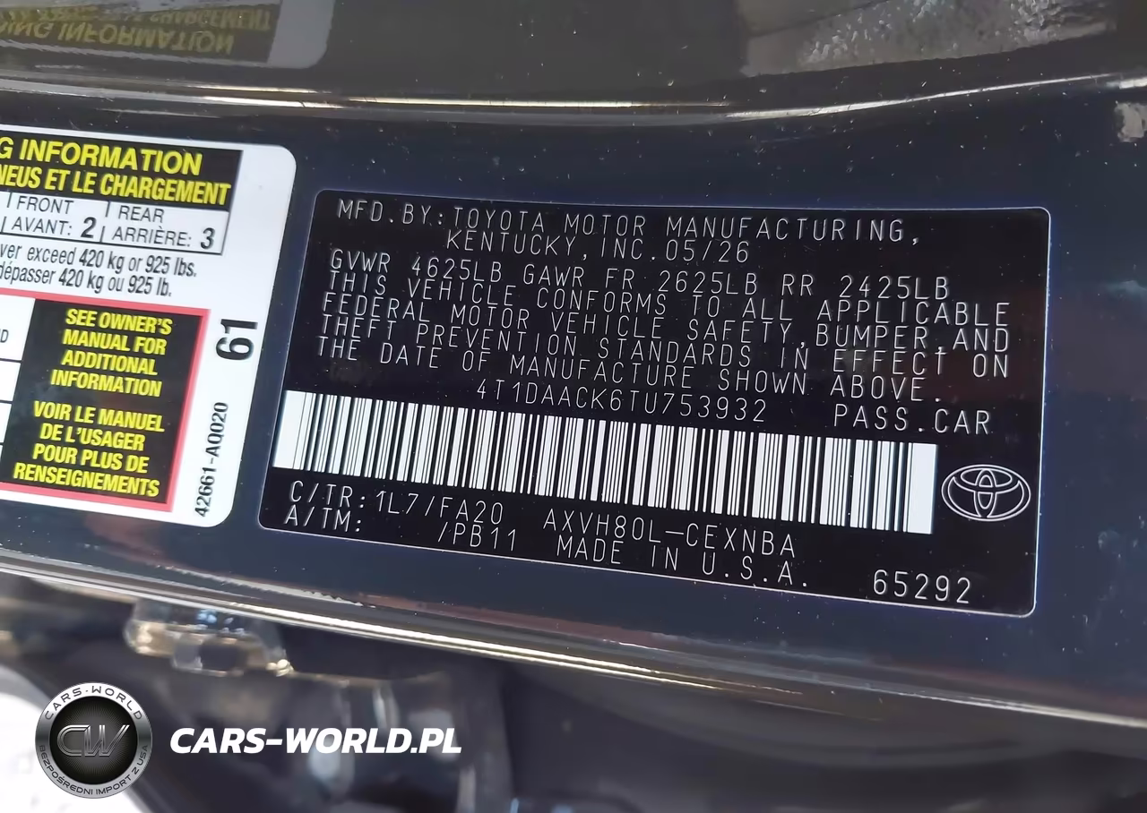 2026 Toyota Camry Le VIN:4T1DAACK6TU753932 - 9