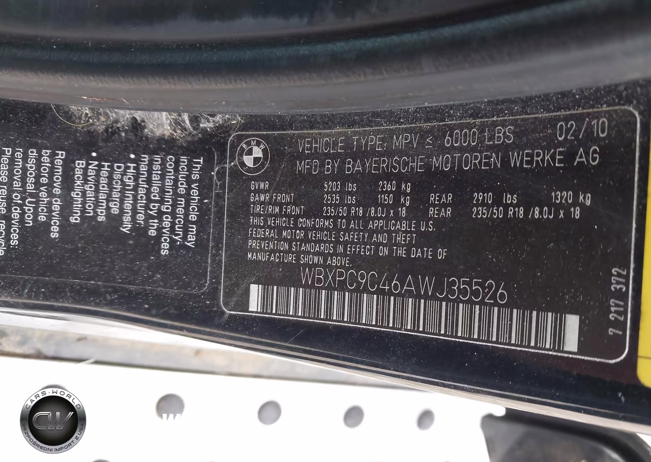 2010 BMW X3 xDrive30I VIN:WBXPC9C46AWJ35526 - 9