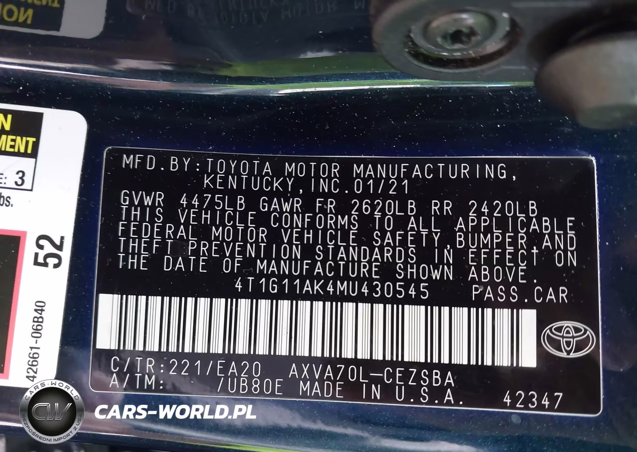 2021 Toyota Camry Se VIN:4T1G11AK4MU430545 - 9