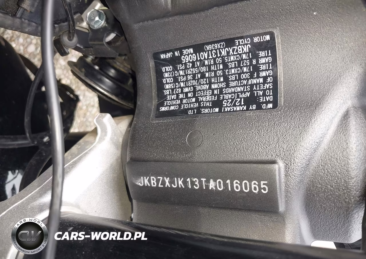 2026 Kawasaki Zx636 K VIN:JKBZXJK13TA016065 - 10