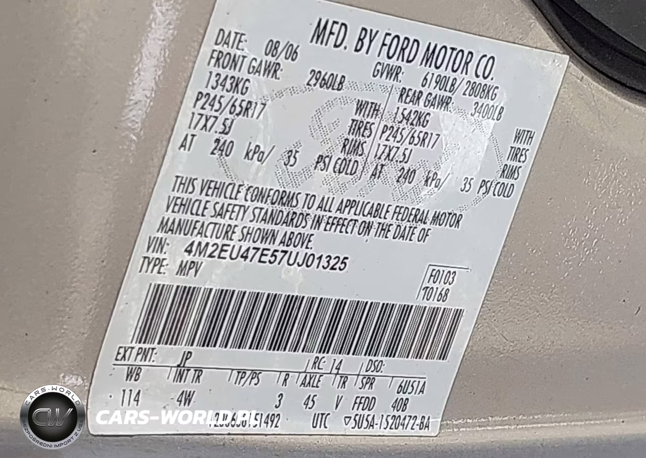 2007 Mercury Mountaineer Luxury VIN:4M2EU47E57UJ01325 - 9