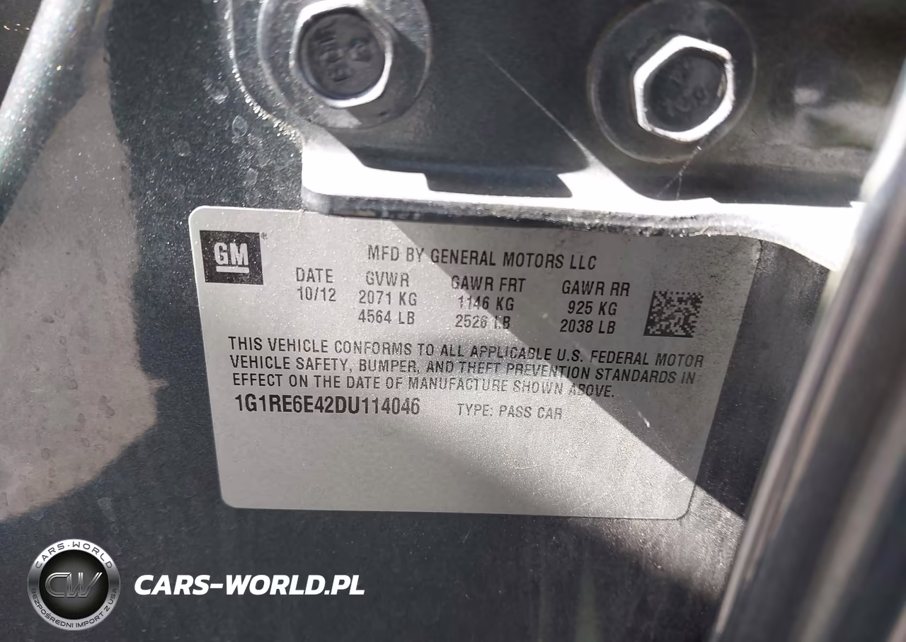 2013 Chevrolet Volt VIN:1G1RE6E42DU114046 - 9