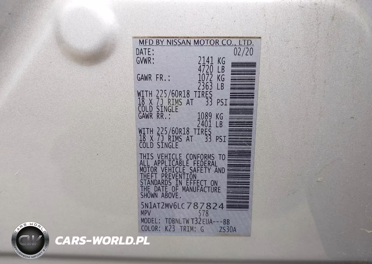 2020 Nissan Rogue Sv Intelligent Awd VIN:5N1AT2MV6LC787824 - 9