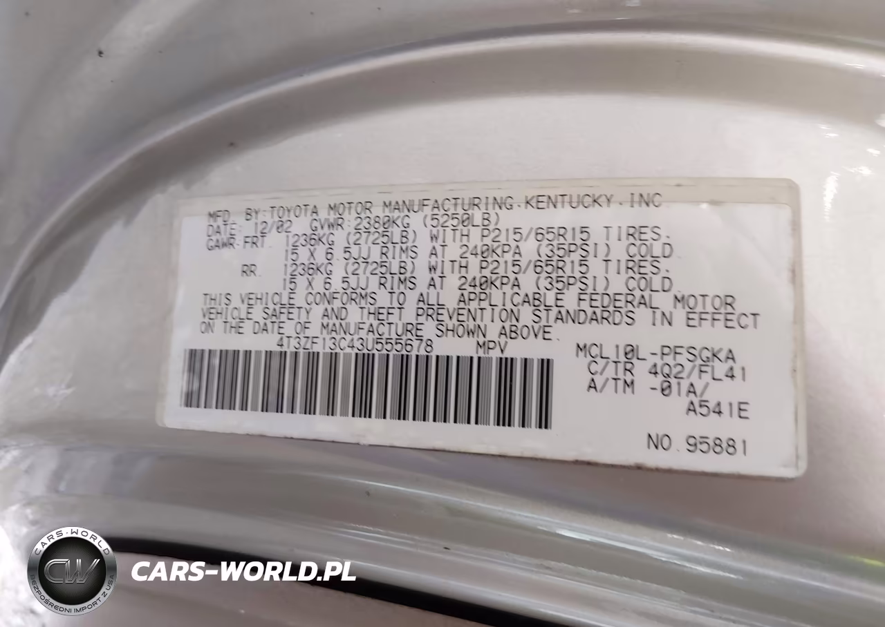 2003 Toyota Sienna Xle VIN:4T3ZF13C43U555678 - 9