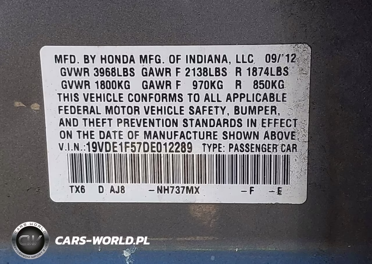 2013 Acura Ilx 2.0L VIN:19VDE1F57DE012289 - 9