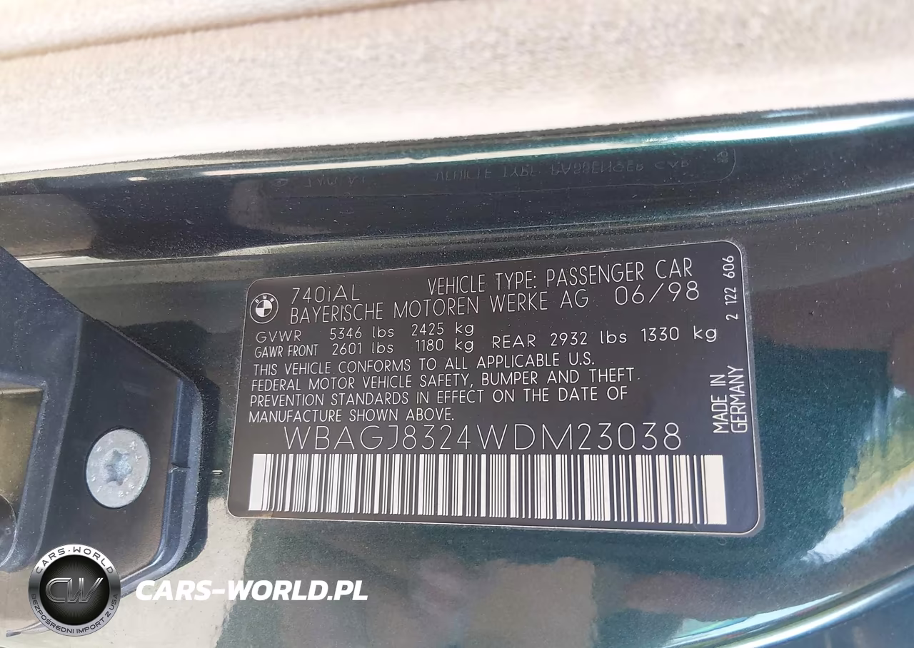 1998 BMW 740Il VIN:WBAGJ8324WDM23038 - 9