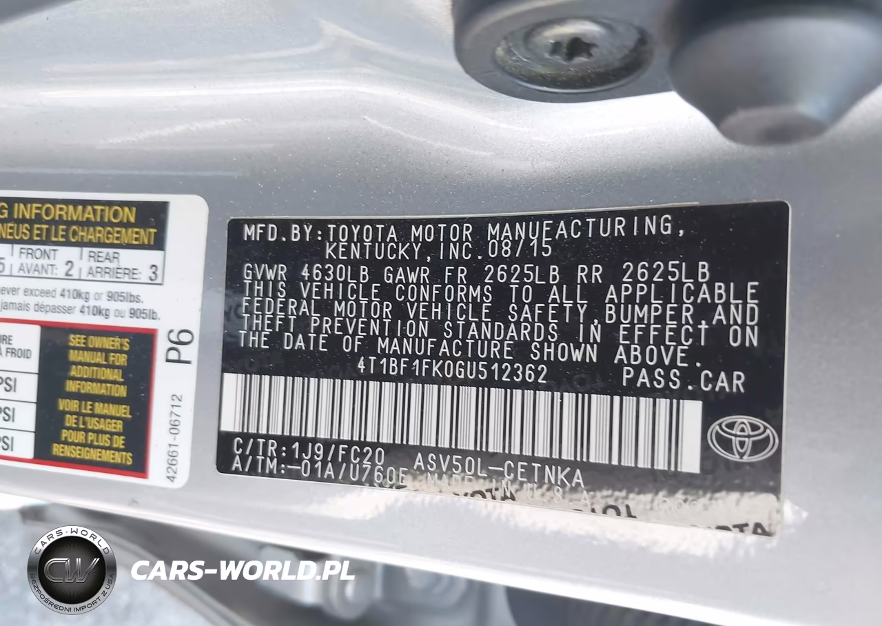 2016 Toyota Camry Le VIN:4T1BF1FK0GU512362 - 9