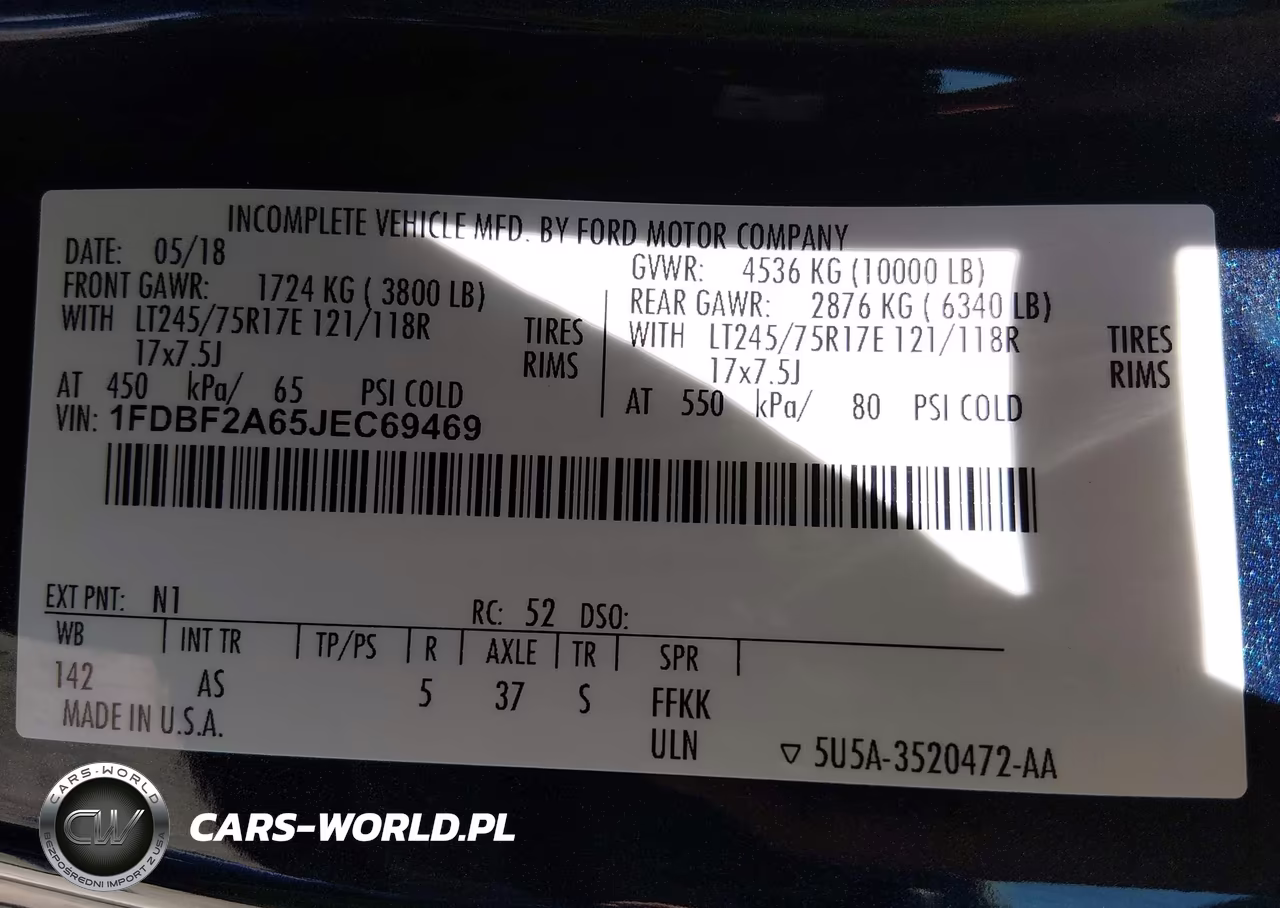 2018 Ford F-250 Xl VIN:1FDBF2A65JEC69469 - 9