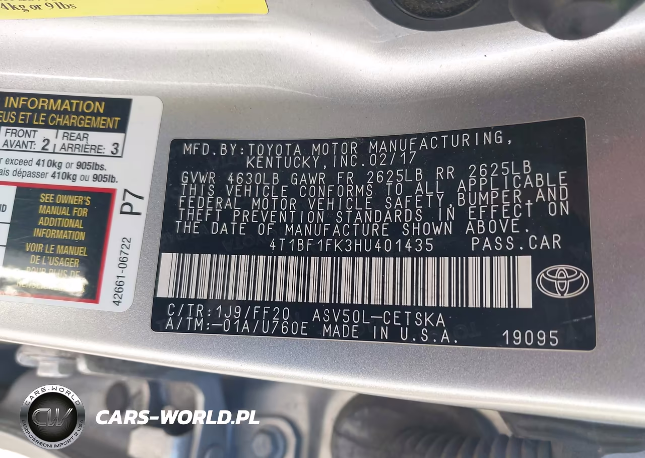 2017 Toyota Camry Se VIN:4T1BF1FK3HU401435 - 9