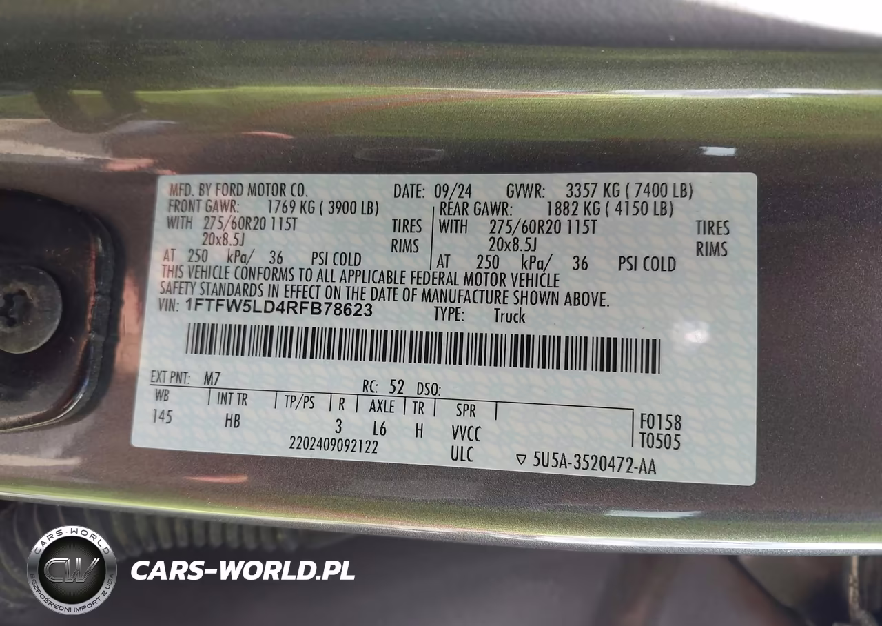 2024 Ford F-150 Lariat VIN:1FTFW5LD4RFB78623 - 9