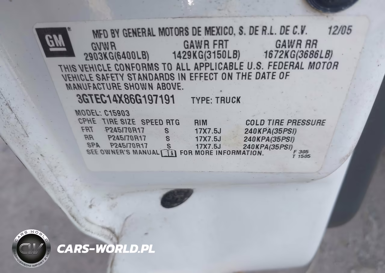 2006 GMC Sierra 1500 Work Truck VIN:3GTEC14X86G197191 - 9