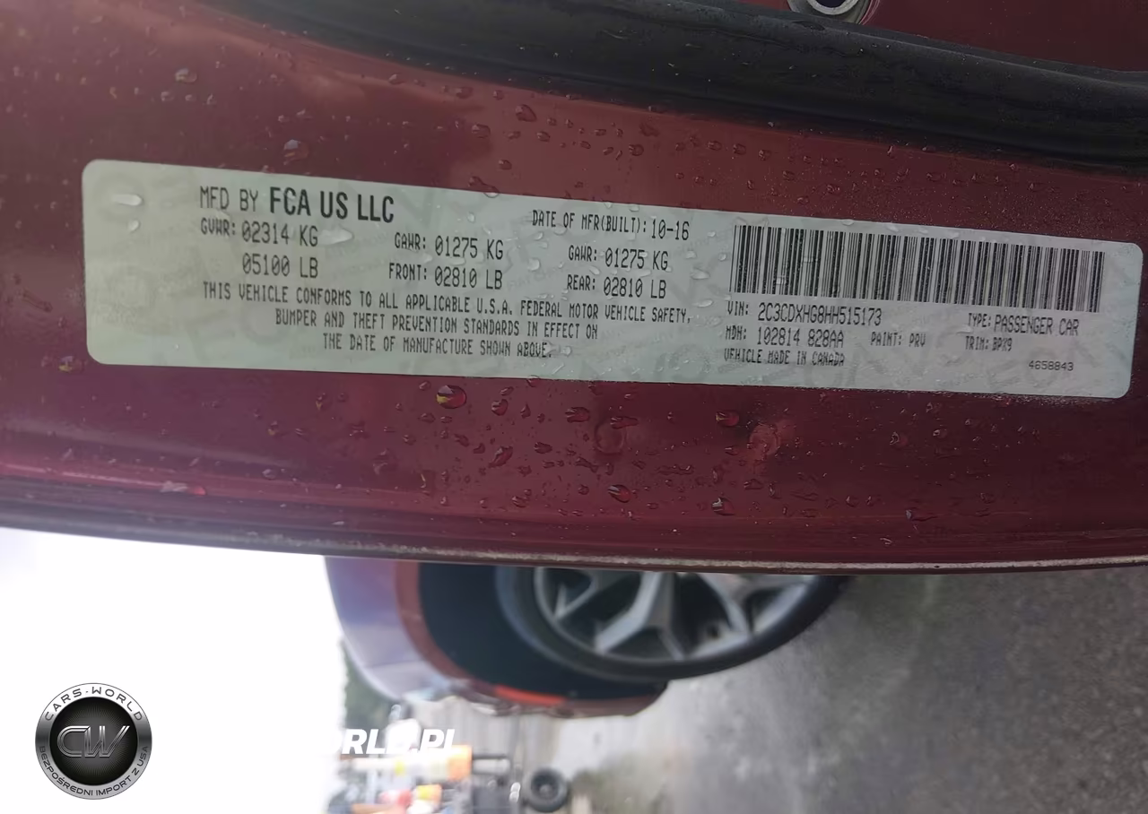 2017 Dodge Charger Sxt Rwd VIN:2C3CDXHG8HH515173 - 9