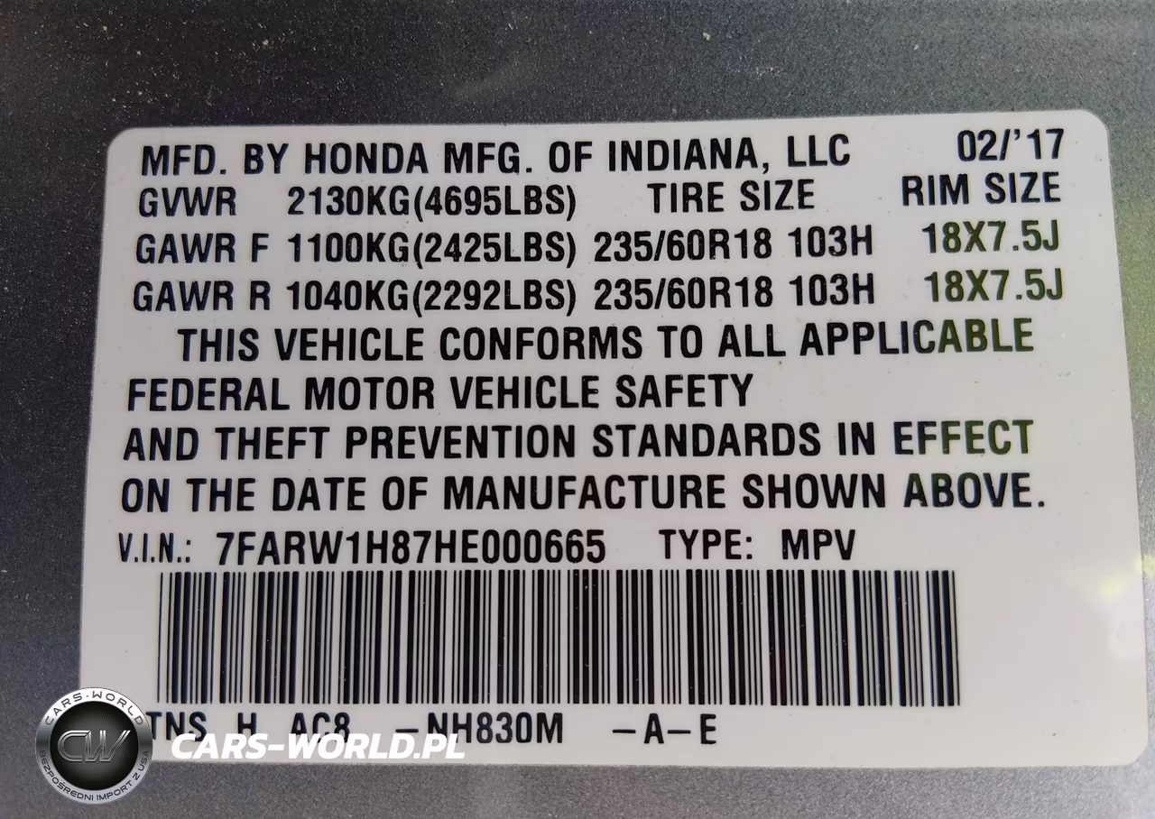 2017 Honda Cr-V Ex-L-Ex-L Navi VIN:7FARW1H87HE000665 - 9