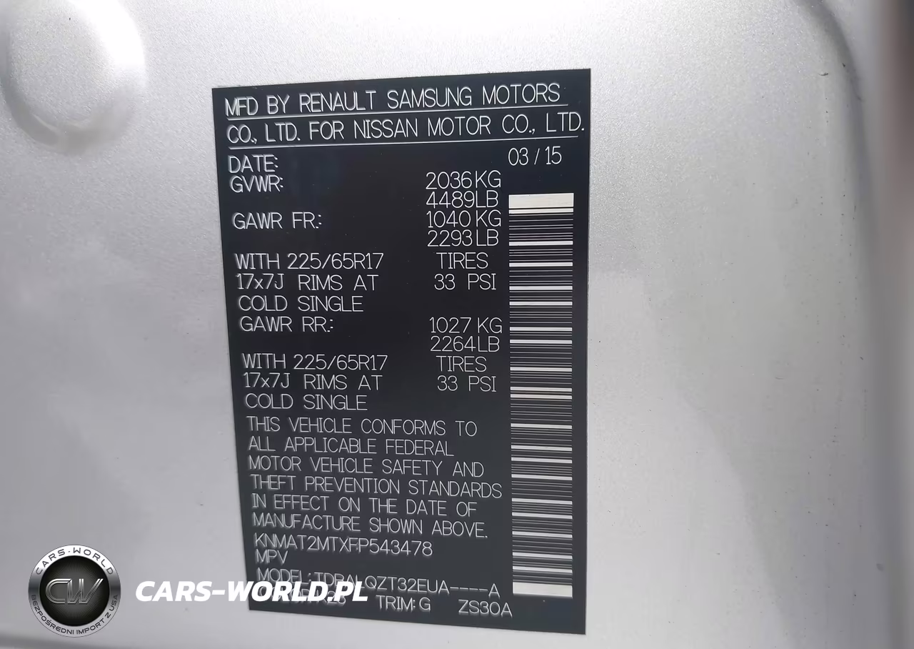 2015 Nissan Rogue Sv VIN:KNMAT2MTXFP543478 - 9