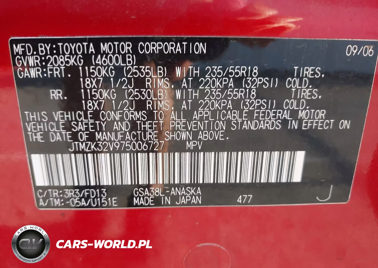 2007 Toyota Rav4 Sport V6 VIN:JTMZK32V975006727 - 9