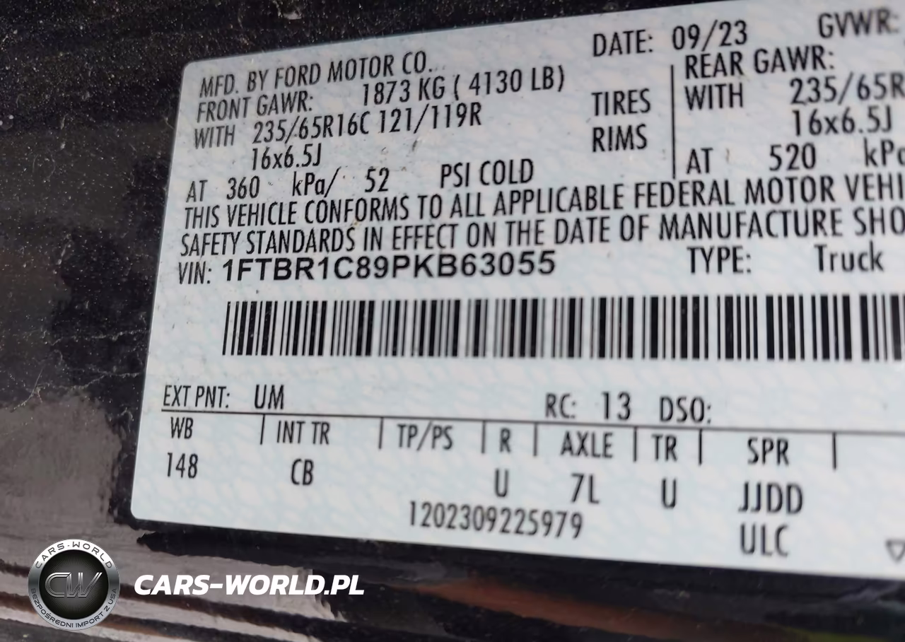 2023 Ford Transit-250 VIN:1FTBR1C89PKB63055 - 9