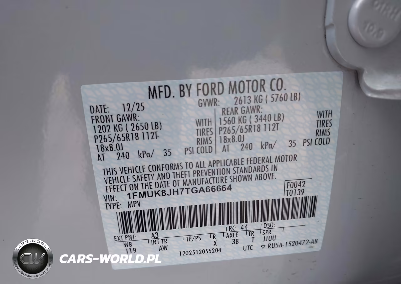 2026 Ford Explorer Tremor VIN:1FMUK8JH7TGA66664 - 9