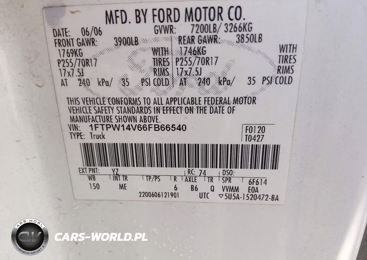 2006 Ford F-150 Fx4-Lariat-Xlt VIN:1FTPW14V66FB66540 - 9