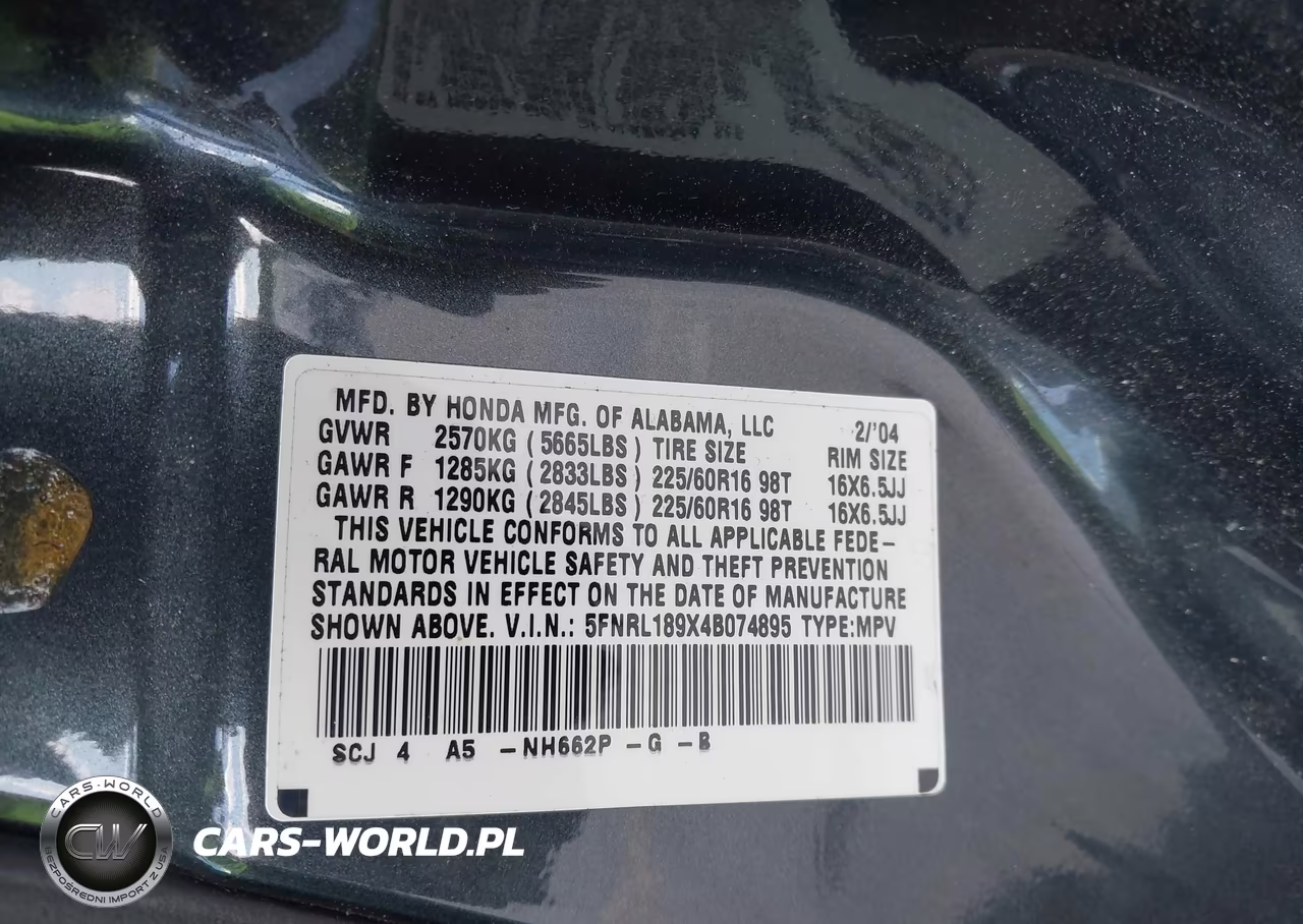 2004 Honda Odyssey Ex-L VIN:5FNRL189X4B074895 - 9